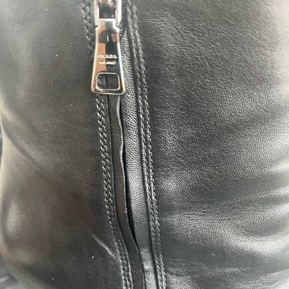 Prada Black Leather Wedge Boots ankle 39.5 excellent condition - Picture 9 of 14